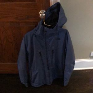 North Face, men’s, large, blue coat, used, a couple faint stains